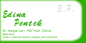 edina pentek business card